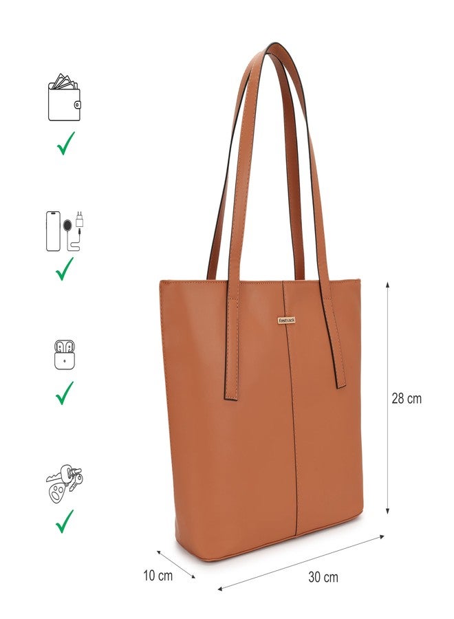 Fastrack Structured Solid Tote Bag for Women, Girls and Ladies with Top Zipper Closure | | Fits Upto 14" Laptop | Totes for Daily Office Use | Ladies Purse Handbag | Totes for Casual Carry - Image 4